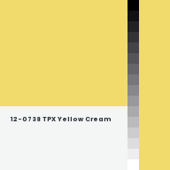 Color chip: 12-0738 TPX Yellow Cream