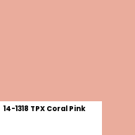 Color chip: 14-1318 TPX Coral Pink