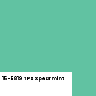 Color chip: 15-5819 TPX Spearmint