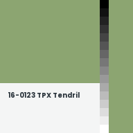 Color chip: 16-0123 TPX Tendril