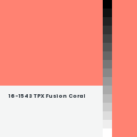 Color chip: 16-1543 TPX Fusion Coral