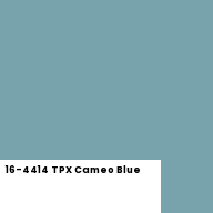 Color chip: 16-4414 TPX Cameo Blue