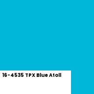 Color chip: 16-4535 TPX Blue Atoll