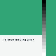 Color chip: 16-5930 TPX Ming Green