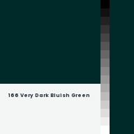 Color chip: 166 Very Dark Bluish Green