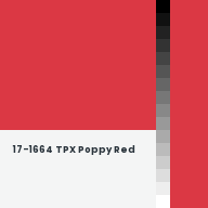 Color chip: 17-1664 TPX Poppy Red
