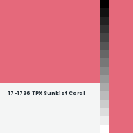 Color chip: 17-1736 TPX Sunkist Coral