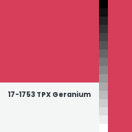 Color chip: 17-1753 TPX Geranium