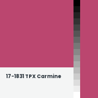 Color chip: 17-1831 TPX Carmine