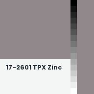 Color chip: 17-2601 TPX Zinc