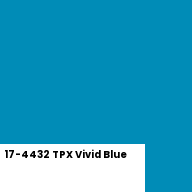Color chip: 17-4432 TPX Vivid Blue