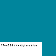Color chip: 17-4728 TPX Algiers Blue