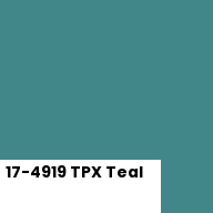 Color chip: 17-4919 TPX Teal