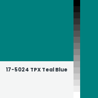 Color chip: 17-5024 TPX Teal Blue