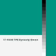 Color chip: 17-5330 TPX Dynasty Green