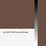 Color chip: 18-1222 TPX Cocoa Brown