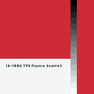 Color chip: 18-1662 TPX Flame Scarlet