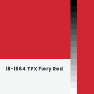 Color chip: 18-1664 TPX Fiery Red