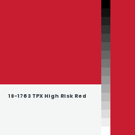 Color chip: 18-1763 TPX High Risk Red