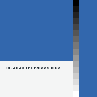 Color chip: 18-4043 TPX Palace Blue