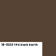 Color chip: 19-1020 TPX Dark Earth