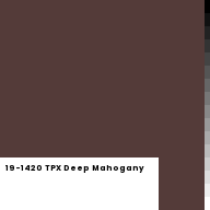 Color chip: 19-1420 TPX Deep Mahogany