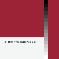 Color chip: 19-1557 TPX Chili Pepper
