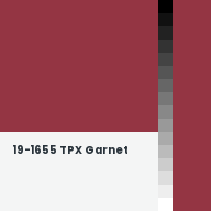 Color chip: 19-1655 TPX Garnet