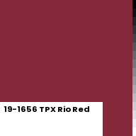 Color chip: 19-1656 TPX Rio Red