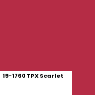 Color chip: 19-1760 TPX Scarlet