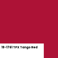 Color chip: 19-1761 TPX Tango Red