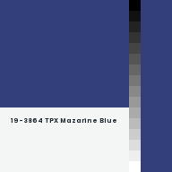 Color chip: 19-3864 TPX Mazarine Blue