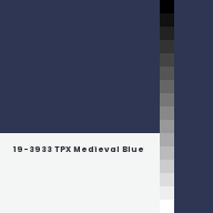 Color chip: 19-3933 TPX Medieval Blue