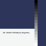 Color chip: 19-3940 TPX Blue Depths