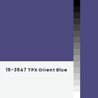 Color chip: 19-3947 TPX Orient Blue