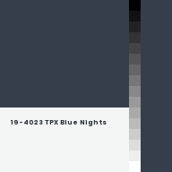 Color chip: 19-4023 TPX Blue Nights