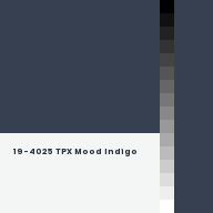 Color chip: 19-4025 TPX Mood Indigo