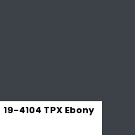 Color chip: 19-4104 TPX Ebony
