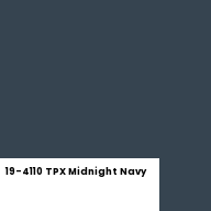 Color chip: 19-4110 TPX Midnight Navy
