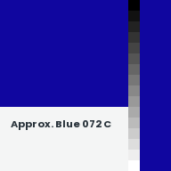 Color chip: Approx. Blue 072 C