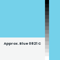 Color chip: Approx. Blue 0821 C