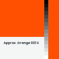 Color chip: Approx. Orange 021 C