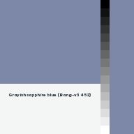 Color chip: Grayish sapphire blue (Bang-v3 452)