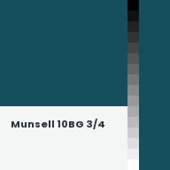 Color chip: Munsell 10BG 3/4