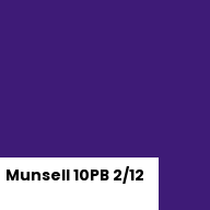 Color chip: Munsell 10PB 2/12