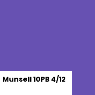 Color chip: Munsell 10PB 4/12