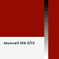Color chip: Munsell 10R 3/12