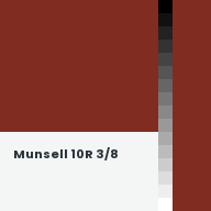 Color chip: Munsell 10R 3/8