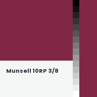 Color chip: Munsell 10RP 3/8
