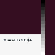Color chip: Munsell 2.5R 1/4